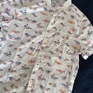 Original Penguin White Tropical Print Shirt